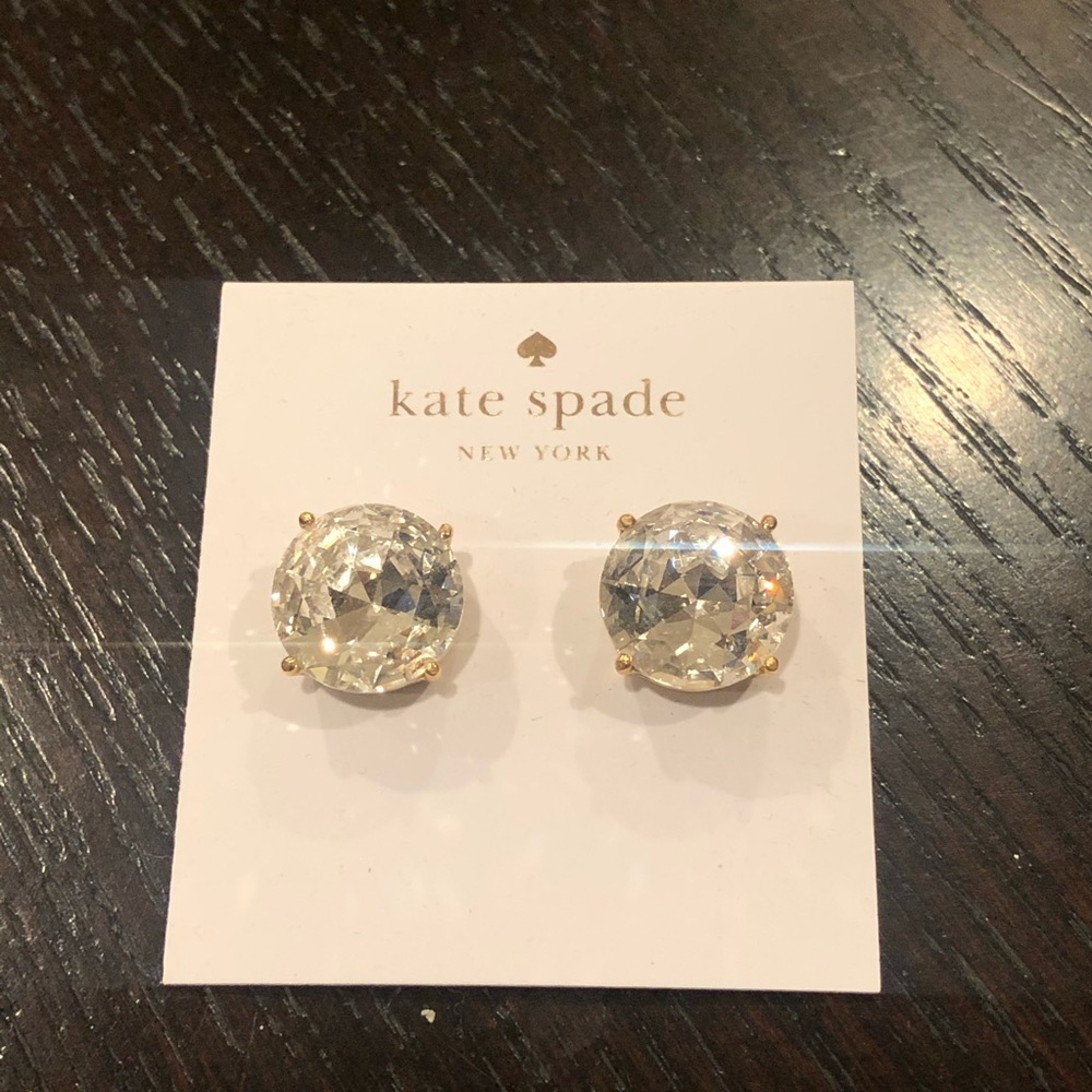 Kate Spade Large Round Crystal Stud Earrings